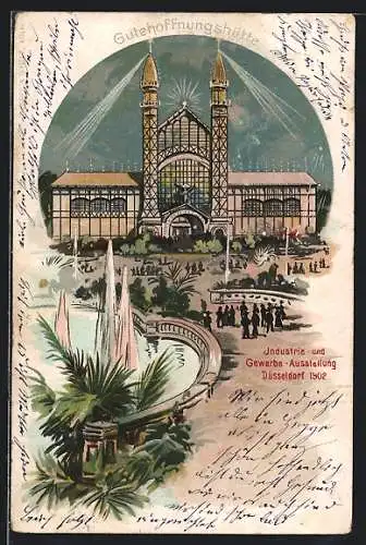 Lithographie Düsseldorf, Industrie- und Gewerbe-Ausstellung 1902, Gutehoffnungshütte