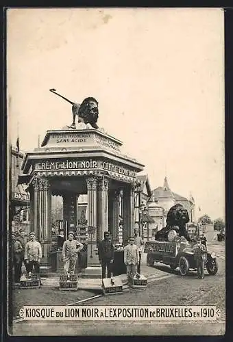 AK Bruxelles, Kiosque du Lion Noir a l`exposition 1910
