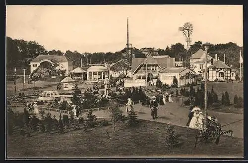 AK Freiberg, Erzgebirgs-Ausstellung 1912, Partie auf dem Ausstellungsgelände