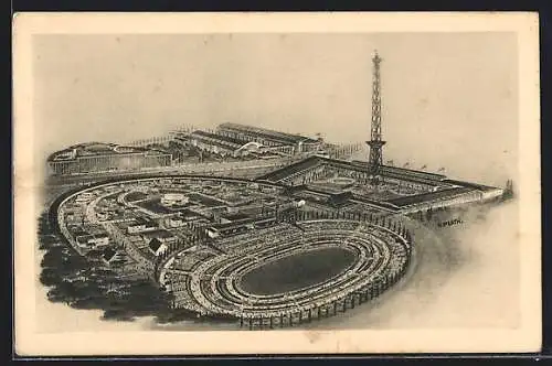 AK Berlin, Berliner Sommerschau 1932 Sonne, Luft und Haus für Alle!, Messegelände