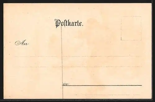 Lithographie Kraft u. Arbeits-Maschinen-Ausstellung, Kraftmaschine Flugapparat im vollen Betrieb