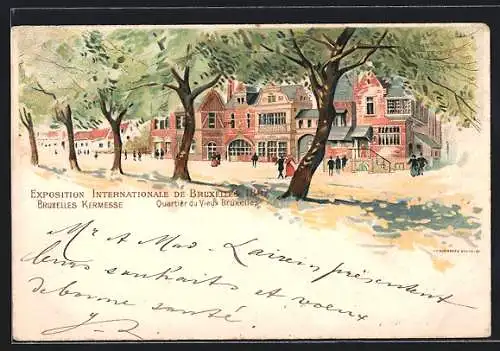 AK Bruxelles, Exposition Intern. de Bruxelles, Quartier du Vieux Bruxelles