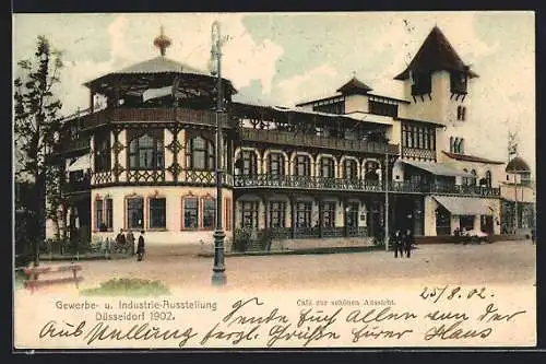 AK Düsseldorf, Industrie- und Gewerbe-Ausstellung 1902, Cafe zur schönen Aussicht