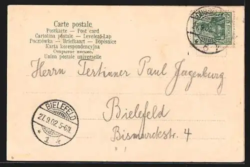 AK Düsseldorf, Düsseldorfer Ausstellung 1902, Restaurant der Dortmunder Aktienbrauerei