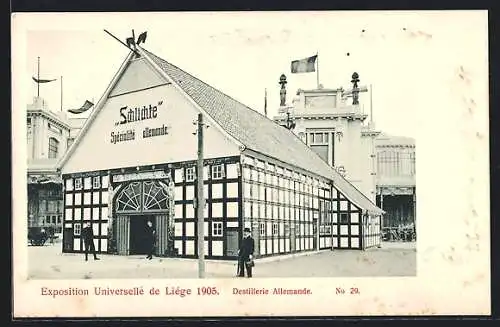 AK Liége, Exposition Universelle 1905, Destillerie Allemande Schlichte