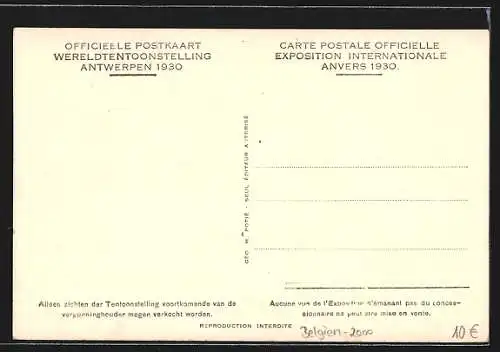 AK Anvers, Exposition Internationale 1930, Vieille Belgique