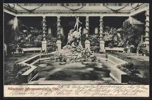 AK München, Jahresausstellung 1904, Brunnen