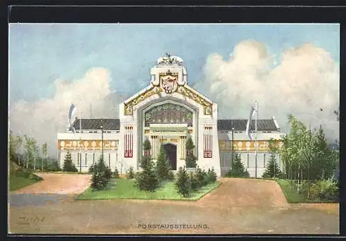 Künstler-AK Nürnberg, Bayr. Jubiläums-Landes-Ausstellung 1906, Forstausstellung