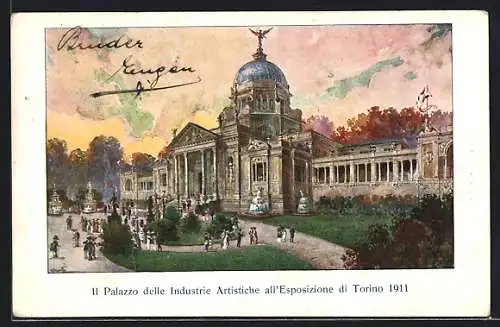 Künstler-AK Torino, Esposizione 1911, Il Palazzo delle Industrie Artistiche