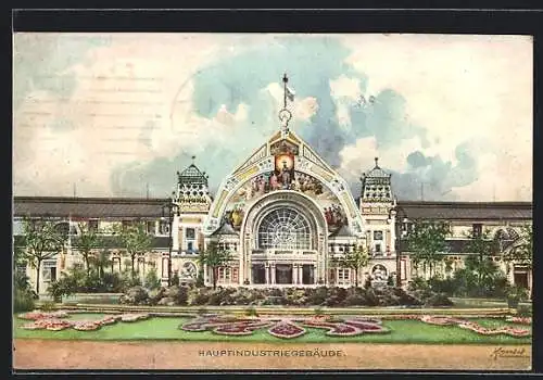 Künstler-AK Nürnberg, Bayerische Jubiläums-Landes-Ausstellung 1906, Hauptindustriegebäude