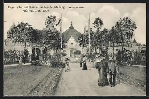 AK Nürnberg, Bayer. Landes Ausstellung 1906, Weinrestaurant