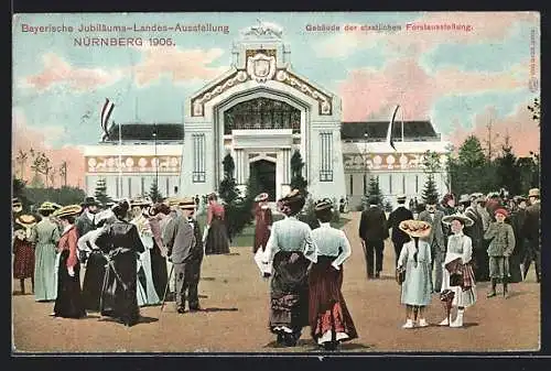 AK Nürnberg, Bayerische Jubiläums-Landes-Ausstellung 1906, Gebäude der staatlichen Fortsausstellung