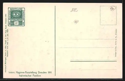 AK Dresden, Internationale Hygiene Ausstellung 1911, Italienischer Pavillon