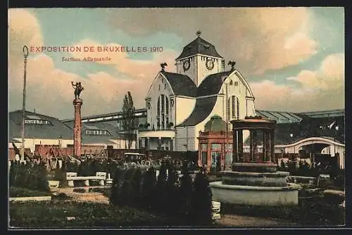 AK Bruxelles, Exposition 1910, Section Allemande
