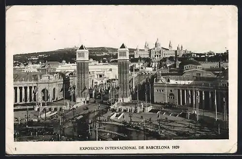 AK Barcelona, Exposicion Internacional 1929, Entrada a la Exposicion