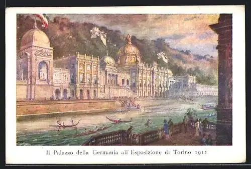 Künstler-AK Torino, Esposizione 1911, Il Palazzo della Germania