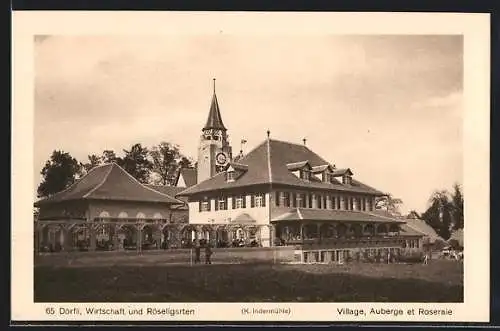 AK Bern, Landes-Ausstellung 1914, Dörfli, Wirtschafts und Röseligarten