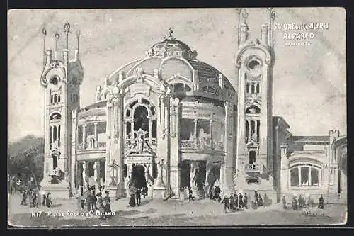 Künstler-AK Milano, Esposizione 1906, Salone dei Concerti Al Parco