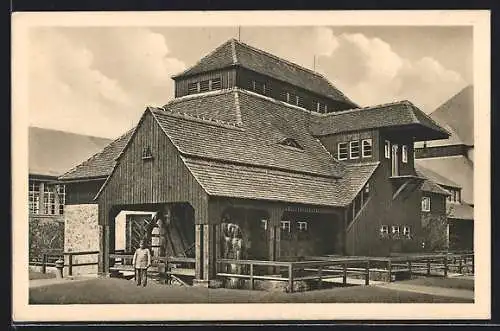 AK Leipzig, Weltausstellung für Buchgewerbe und Graphik 1914, Alte Haynsburger Papiermühle