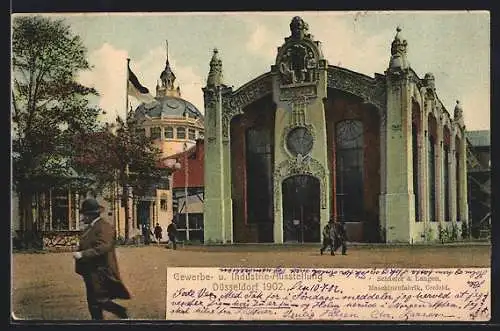 AK Düsseldorf, Gewerbe- und Industrie-Ausstellung 1902, Schaefer und Langen Maschinenfabrik Krefeld