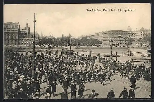 AK Stockholm, Parti fran Skeppsbron, Strassenbahn