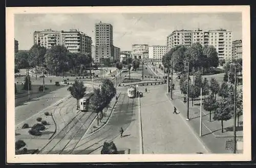 AK Milano, Piazzale Fiume, Strassenbahn
