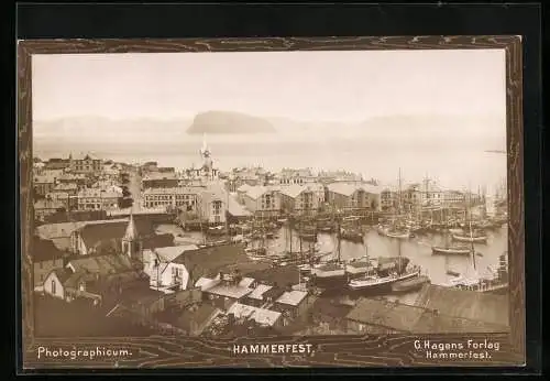 Fotografie G. Hagens Forlag, Hammerfest, Ansicht Hammerfest, Hafen - Panorama