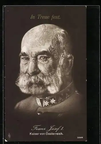 AK Kaiser Franz Josef I. von Österreich, Antlitz aus Soldaten gebildet