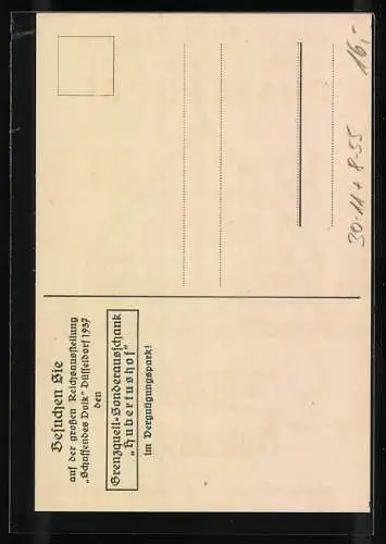 AK Düsseldorf, Reichsausstellung Schaffendes Volk 1937, Gasthaus Hubertushof