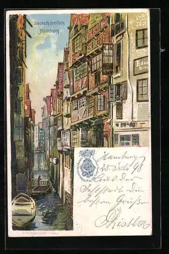 Künstler-AK Ganzsache PP9C69 /09: Hamburg, 9. Deutsches Turnfest 1898, Steckelhörnfleth