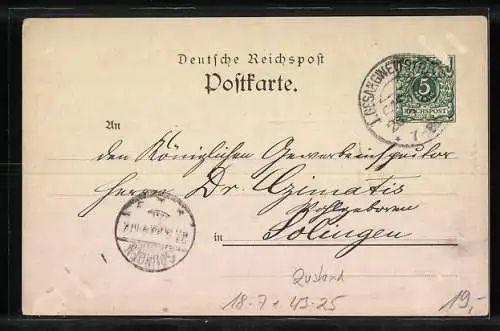 Künstler-AK Cassel, 1. Gesangwettstreit Deutscher Männergesangvereine 1899, Festhallen, Ganzsache 5 Pfennig