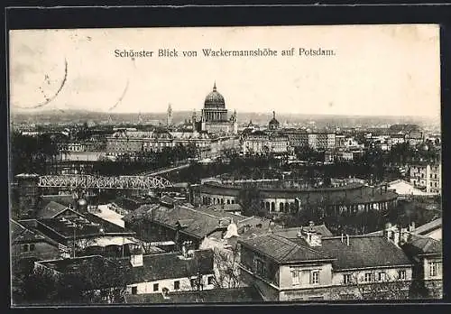 AK Potsdam, Totale von der Wackermannshöhe aus gesehen