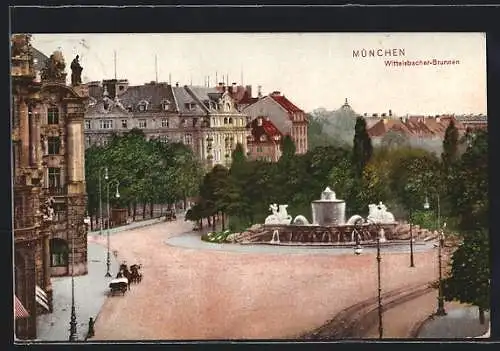 AK München, Blick auf den Wittelsbacher-Brunnen