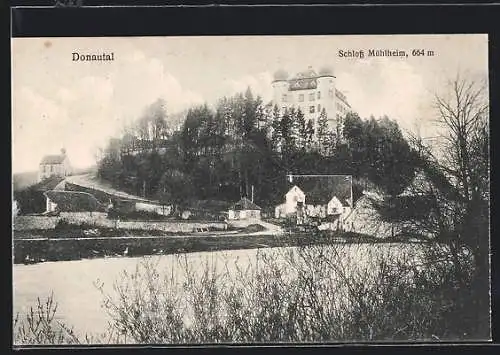 AK Mühlheim an der Donau, das Schloss Mühlheim vom Donaufer aus gesehen