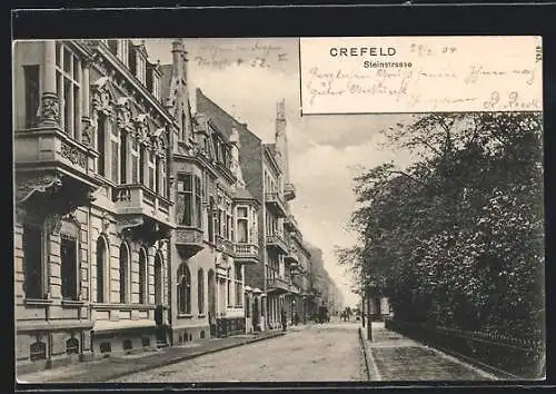 AK Crefeld, Partie in der Steinstrasse