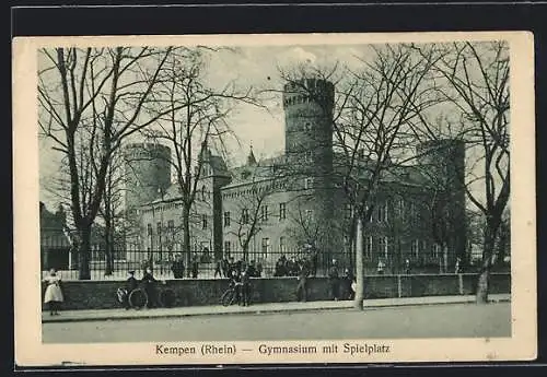 AK Kempen /Rhein, Gymnasium mit Spielplatz
