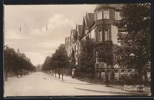 AK Hagen i. Westf., Blick in die Fleyerstrasse