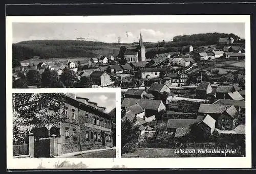 AK Nettersheim /Eifel, Ortsansicht aus der Vogelschau und Hotel Nettersheimer Hof