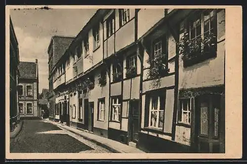 AK Kempen, Schulstrasse mit Wohnhäusern