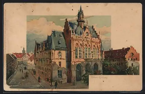 Künstler-AK Otto Hammel: Erfurt, Rathaus