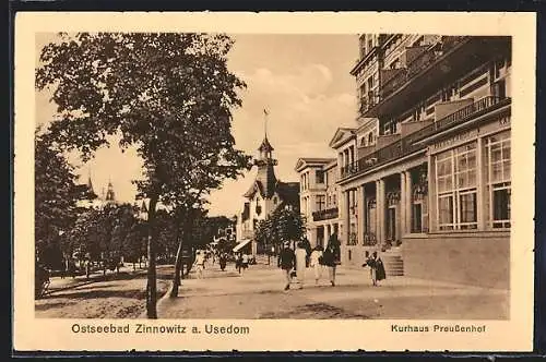 AK Zinnowitz a. Usedom, Partie am Kurhaus Preussenhof