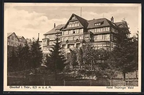 AK Oberhof i. Thür., Hotel Thüringer Wald mit Garten