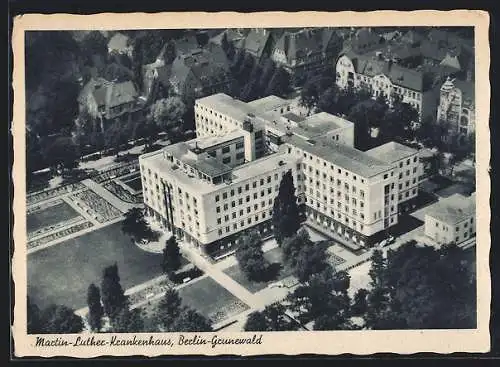 AK Berlin-Grunewald, Martin Luther-Krankenhaus aus der Vogelschau, Caspar-Theyss-Str. 27-29