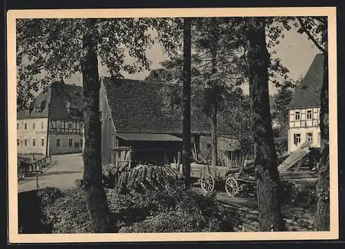 AK Tharandt, Dorfbild am Gasthof zu Höckendorf