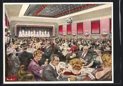 Künstler-AK Berlin-Kreuzberg, Ballhaus Resi, Hasenheide 32-38