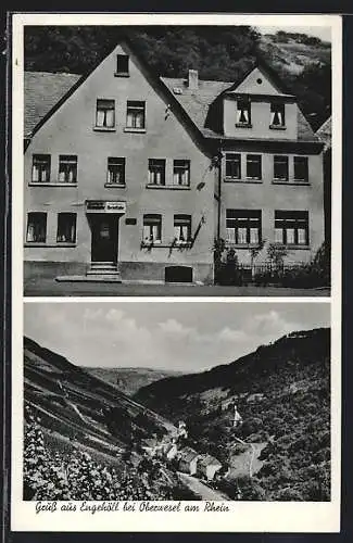 AK Engehöll bei Oberwesel, Restaurant Engehöller Weinstube und Blick ins Tal