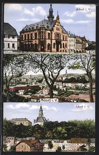 AK Adorf i. V., Pfortenberg und Rathaus