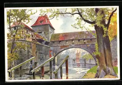 Künstler-AK Heinrich Kley: Nürnberg, Kasematten, Bayerische Jubiläums Landesausstellung 1906