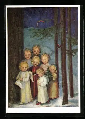 Künstler-AK Maria Spötl: Auf dem Weg zu Dir, Engel