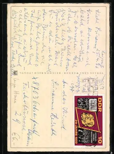 Künstler-AK Ilse Wende-Lungershausen: Mädchen riecht an gelber Wildblume, Vers